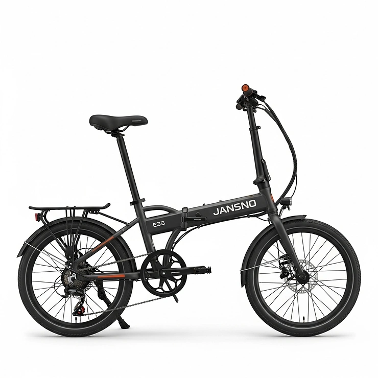 Jansno ebike featuring a convenient foldable design for easy storage and transport.