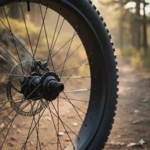 Illustration of a double-walled rim with 36 heavy-duty spokes, built for durability under heavier loads.