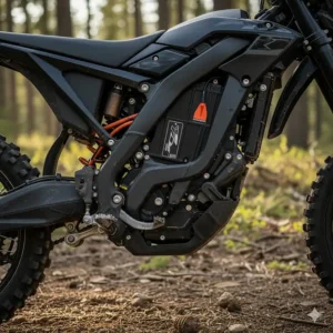 Close-up of a high-torque electric motor, highlighting the instant power of adult electric dirt bikes.
