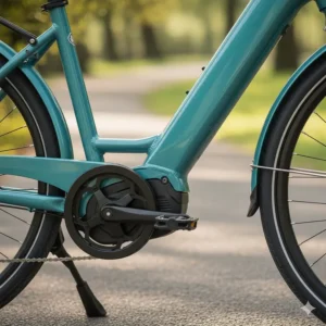 Diagram showing the integrated motor and battery system on a reliable electric bike for seniors.