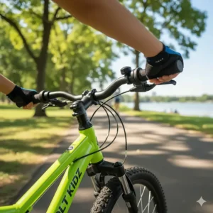 Electric bike for kids featuring both a traditional pedal-assist system and a powered throttle.