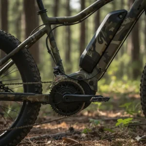 High-torque motor and long-range battery power for electric bikes for hunting.