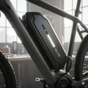 A large, long-range battery pack designed to power a 40 mph electric bike for extended rides.