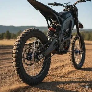 Durable suspension and knobby tires designed for aggressive off-road riding on the latest electric pit bikes.