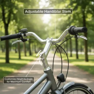 An adjustable handlebar stem that allows riders to customize their height for maximum comfort.