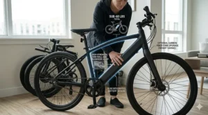 Illustration of a lightweight 6061 aluminum alloy frame used in e-bikes under 60 pounds.