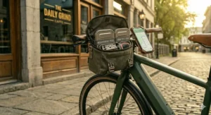 Bar chart illustrating annual financial savings of commuting with an electric bike around 2000 dollars instead of a car.