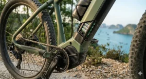 Lightweight and durable aluminum frame of an electric bike for mixed terrain