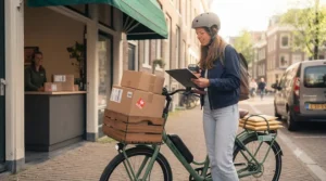 Using a sturdy electric bike for short city errands to quickly deliver small packages across town.