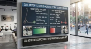 Technical comparison of high-speed dual-motor electric scooters versus single-motor models in range efficiency.